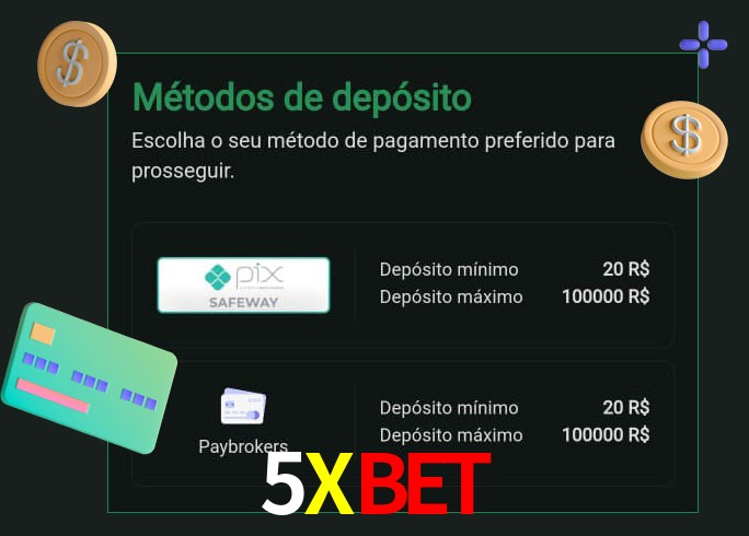O cassino 5Xbet oferece uma grande variedade de métodos de pagamento